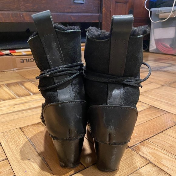 No6 Shearling lace up boot - Picture 3 of 6